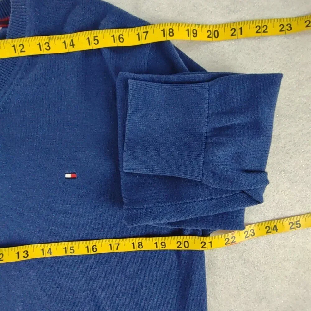Tommy Hilfiger Men's Blue, 100% Cotton Pullover Crewneck Sweater. Size Large - Picture 9 of 13